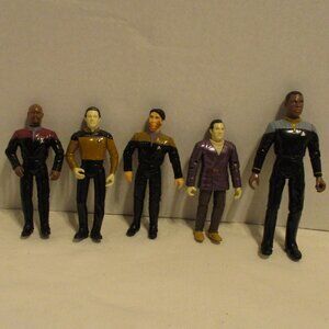 Star Trek Playmate Vintage 1995 Black Brown White Action Figure Bundle